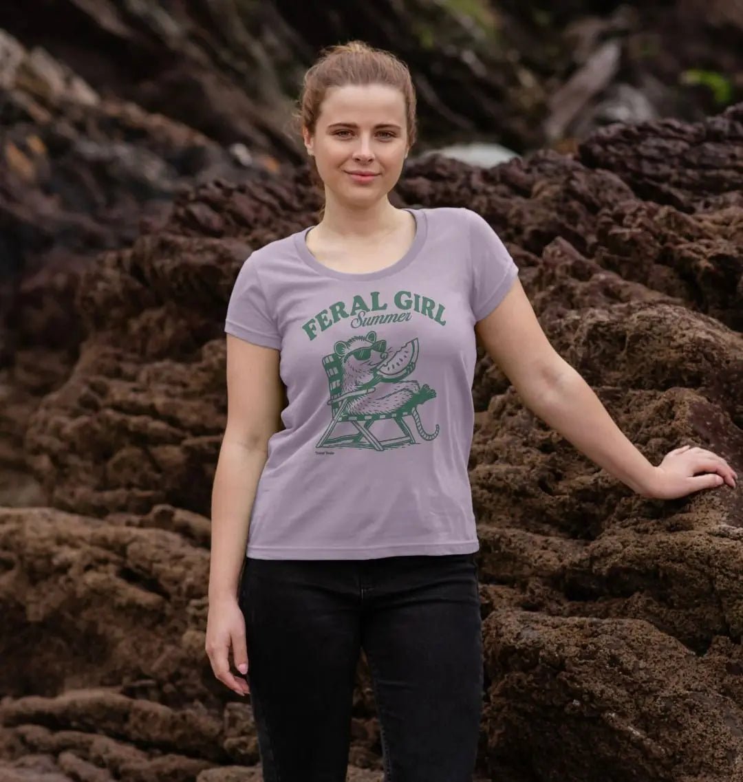 Feral girl summer scoop neck t-shirt - Trend Tonic