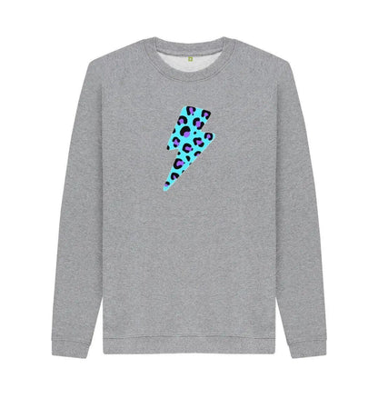Unisex Blue leopard print lightning bolt sweater Trend Tonic