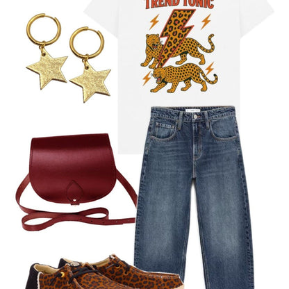Gold and cheetah mini star cork charms - Trend Tonic