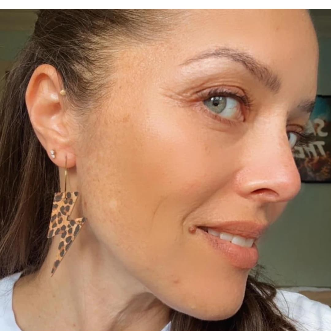 Gold and leopard lightning bolt earrings - Trend Tonic