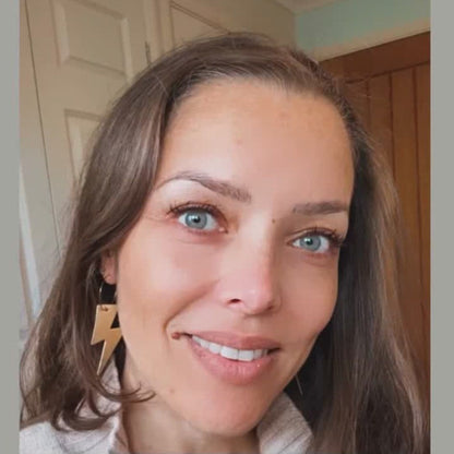 Gold and leopard lightning bolt earrings - Trend Tonic