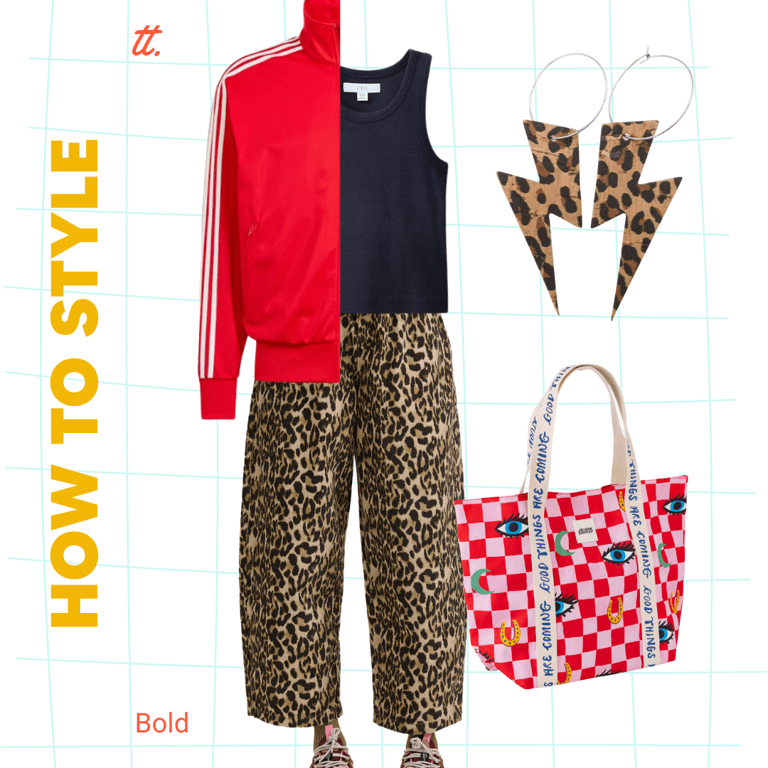 Gold and leopard lightning bolt earrings - Trend Tonic