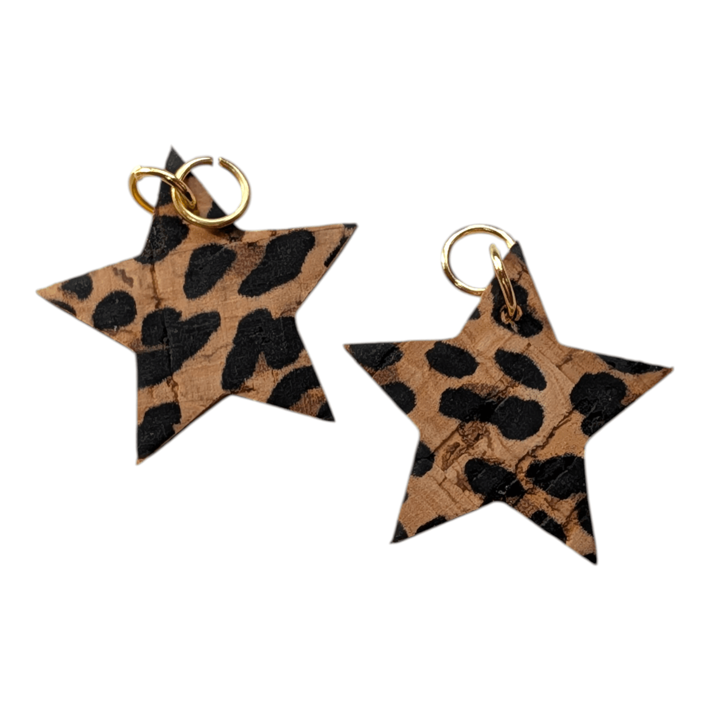 Gold and leopard mini star cork charms - Trend Tonic