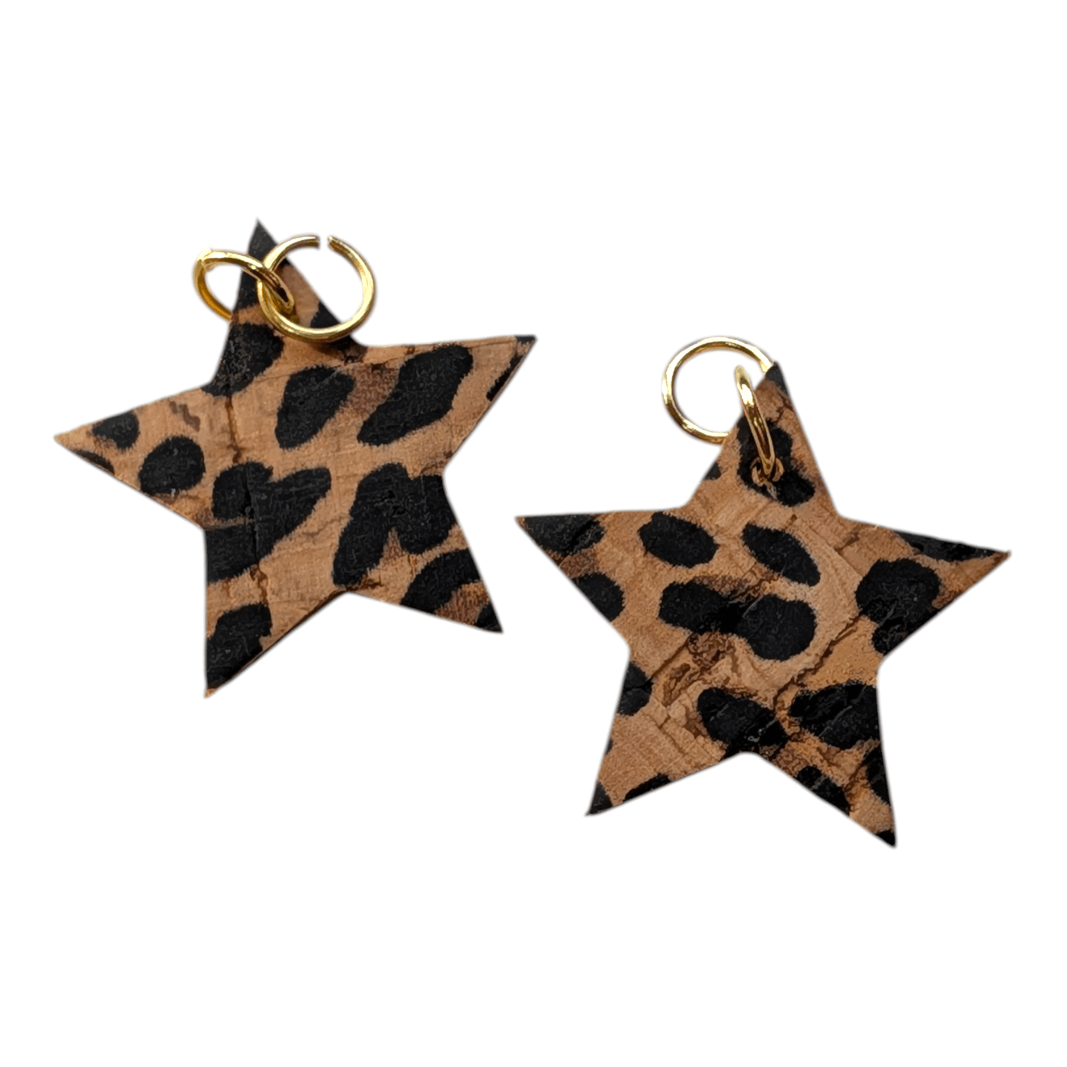Gold and leopard mini star cork charms - Trend Tonic