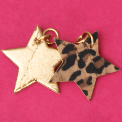 Gold and leopard mini star cork charms - Trend Tonic