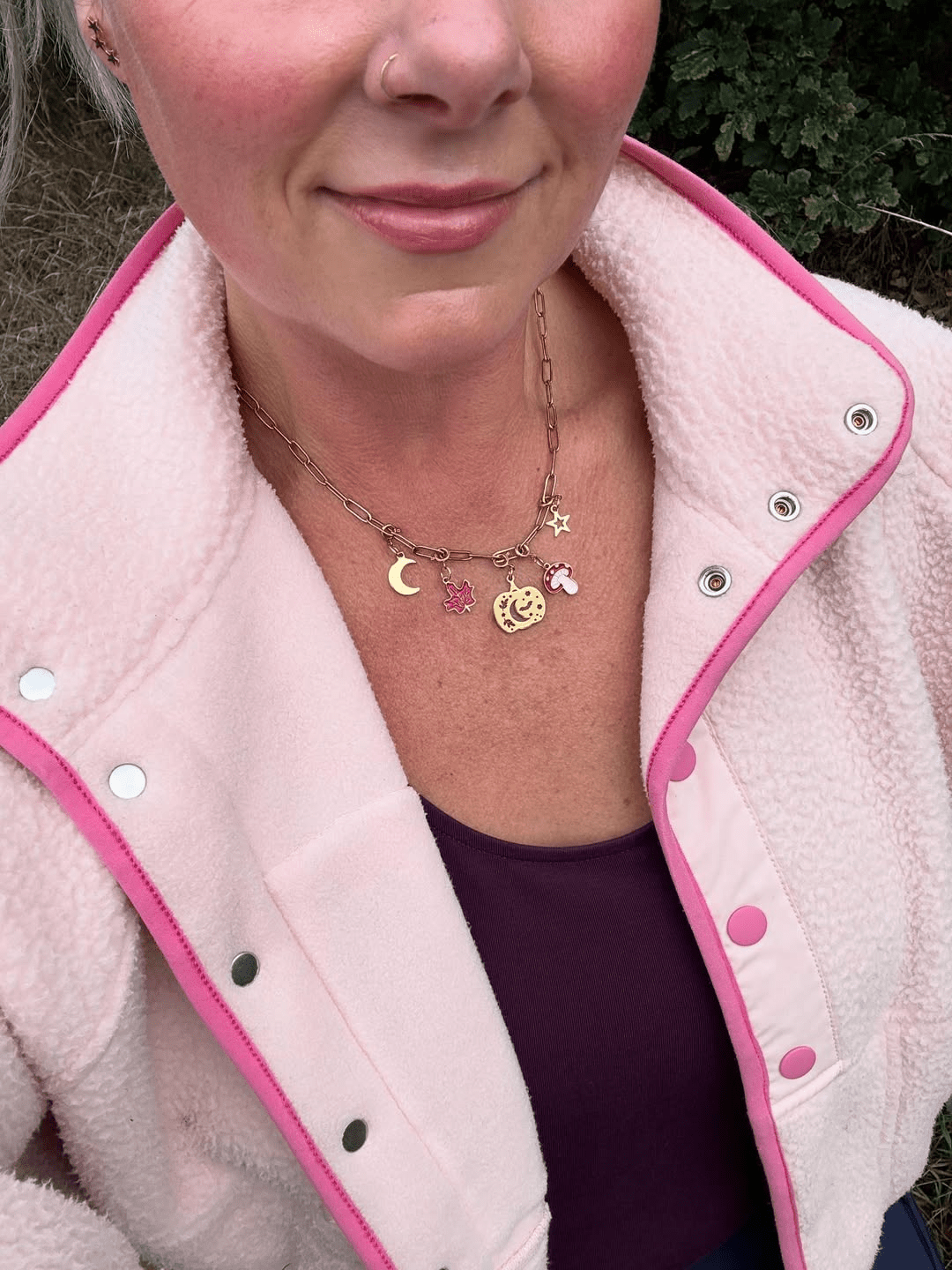 Gold autumn charm necklace - Trend Tonic