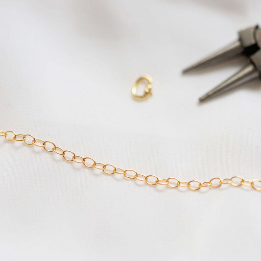 Gold cable chain love links permanent bracelet kit - Trend Tonic