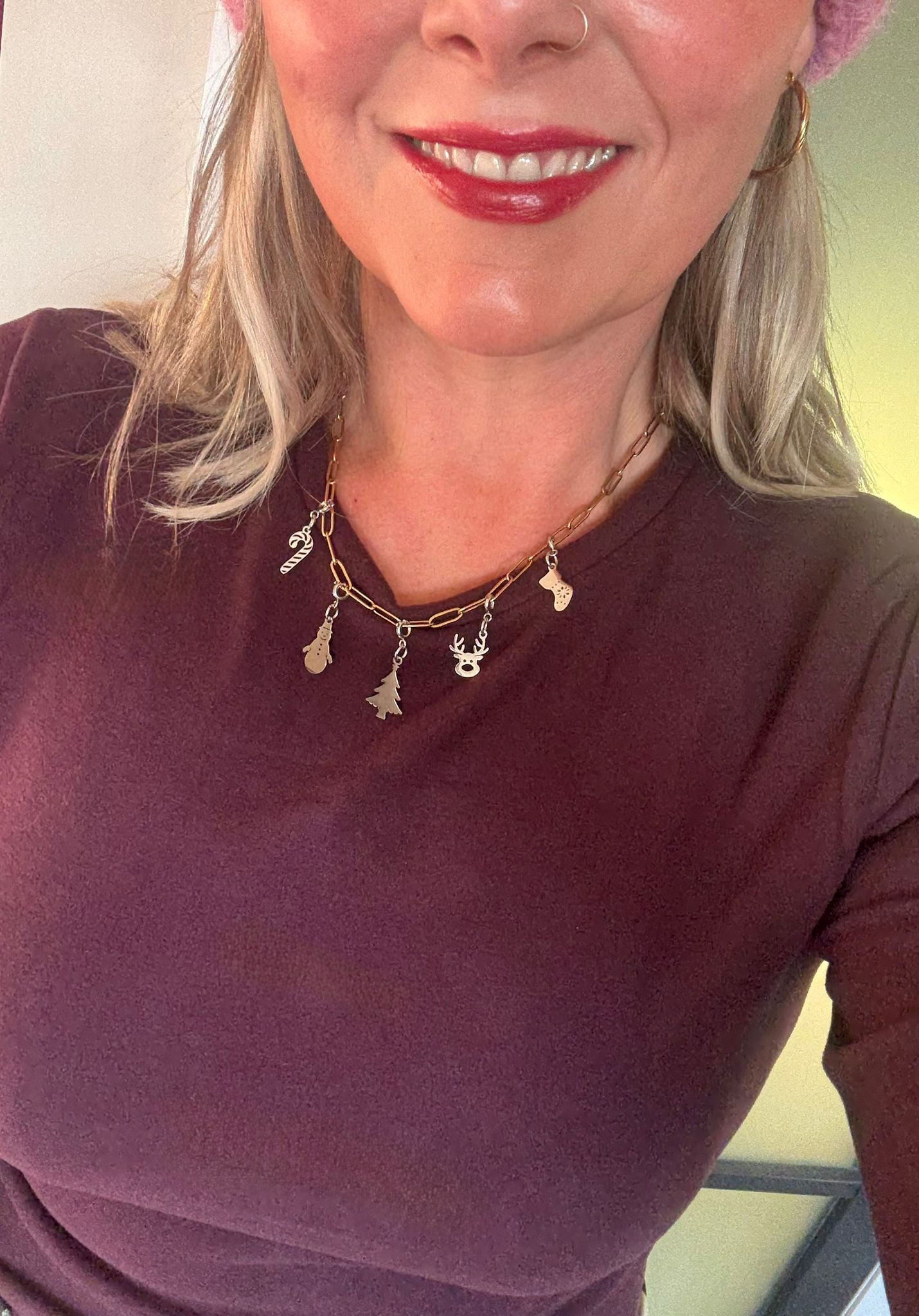 Gold Christmas charm necklace - Trend Tonic