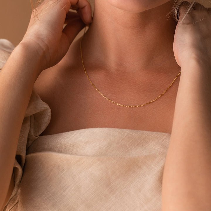 Gold fine cable chain necklace - Trend Tonic