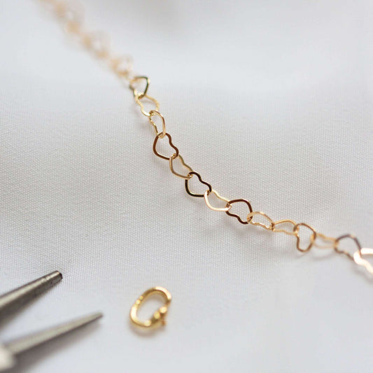Gold heart chain love links permanent bracelet kit - Trend Tonic