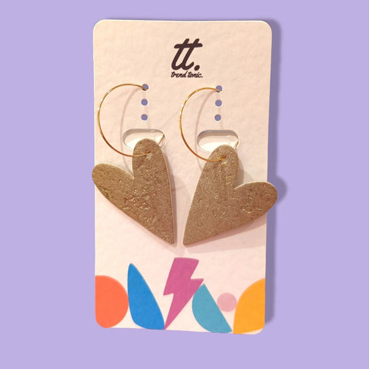 Gold Heart Hoop Earrings - Trend Tonic