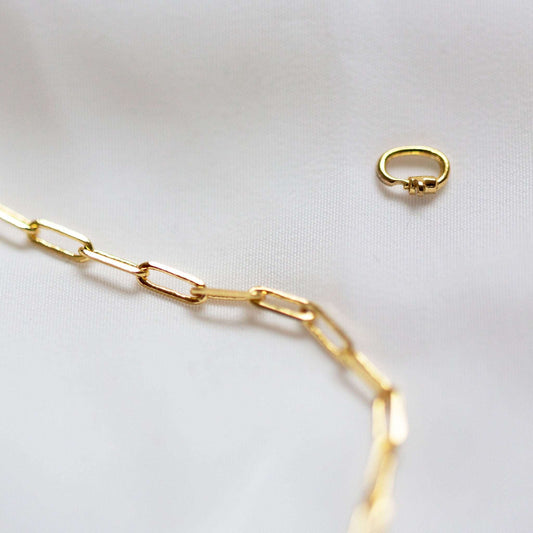 Gold paperclip chain love links permanent bracelet kit - Trend Tonic