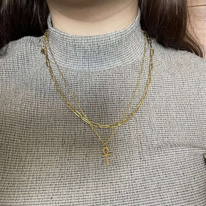 Gold paperclip chain necklace - Trend Tonic