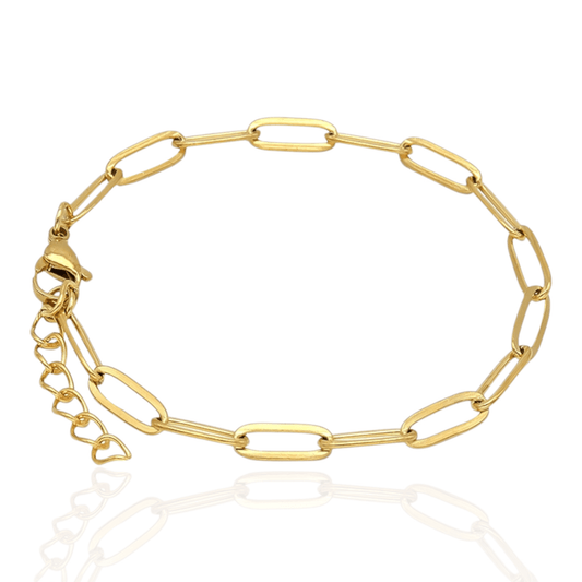 Gold paperclip charm bracelet - Trend Tonic