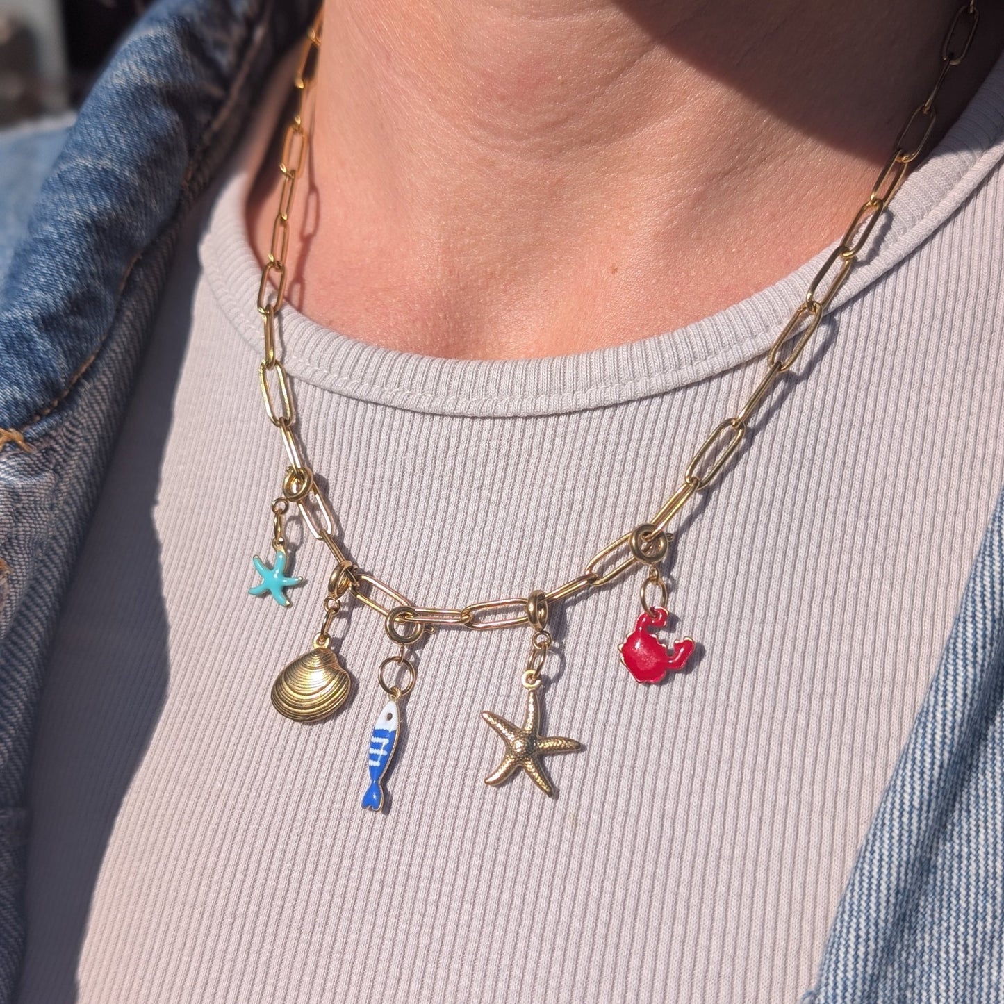 Gold sea charm necklace - Trend Tonic