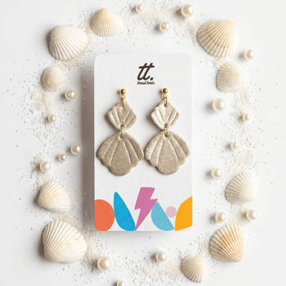 Gold shell drop earrings - Trend Tonic