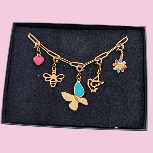 Gold spring charm necklace - Trend Tonic