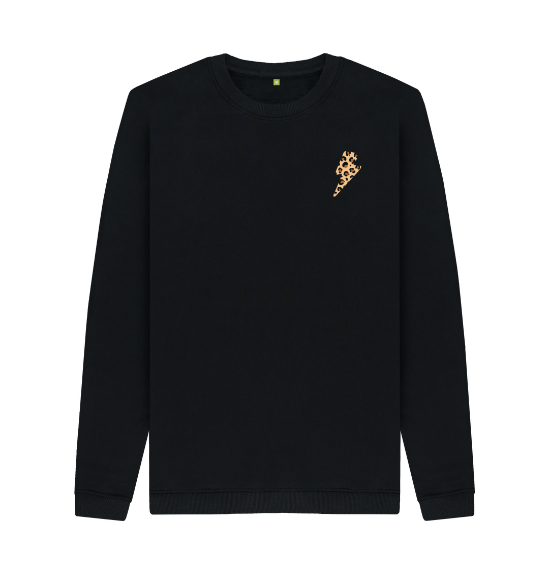 Black Printed Sweater Front