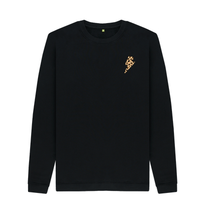 Black Printed Sweater Front