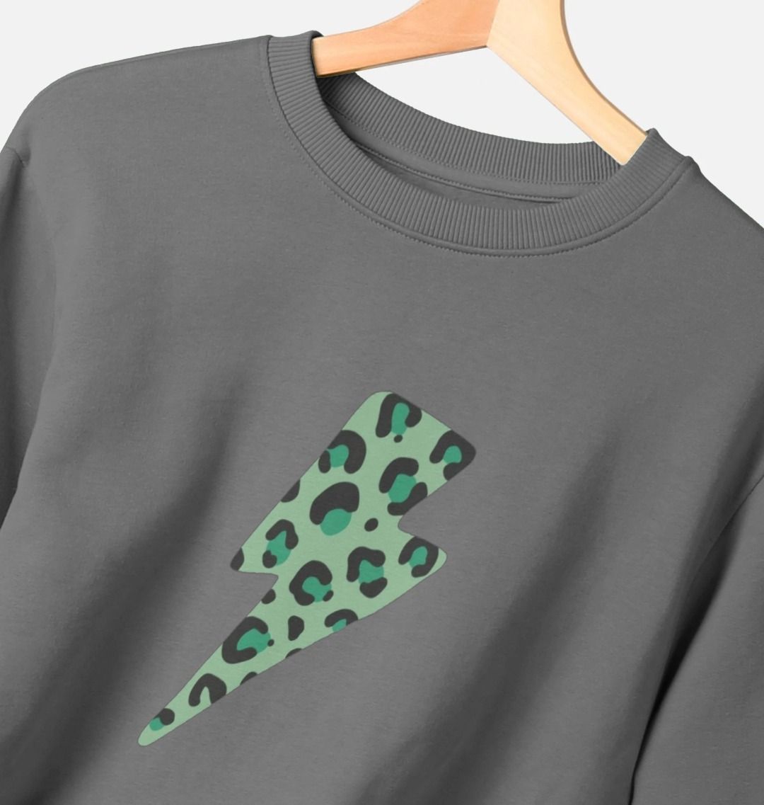 Green leopard lightning bolt sweater Trend Tonic