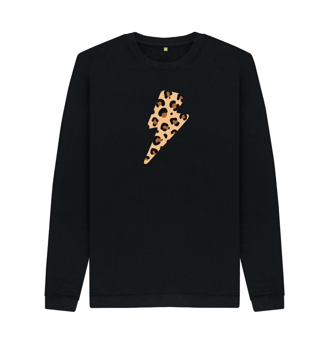 Black Printed Sweater Front