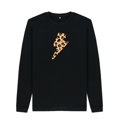 Black Printed Sweater Front