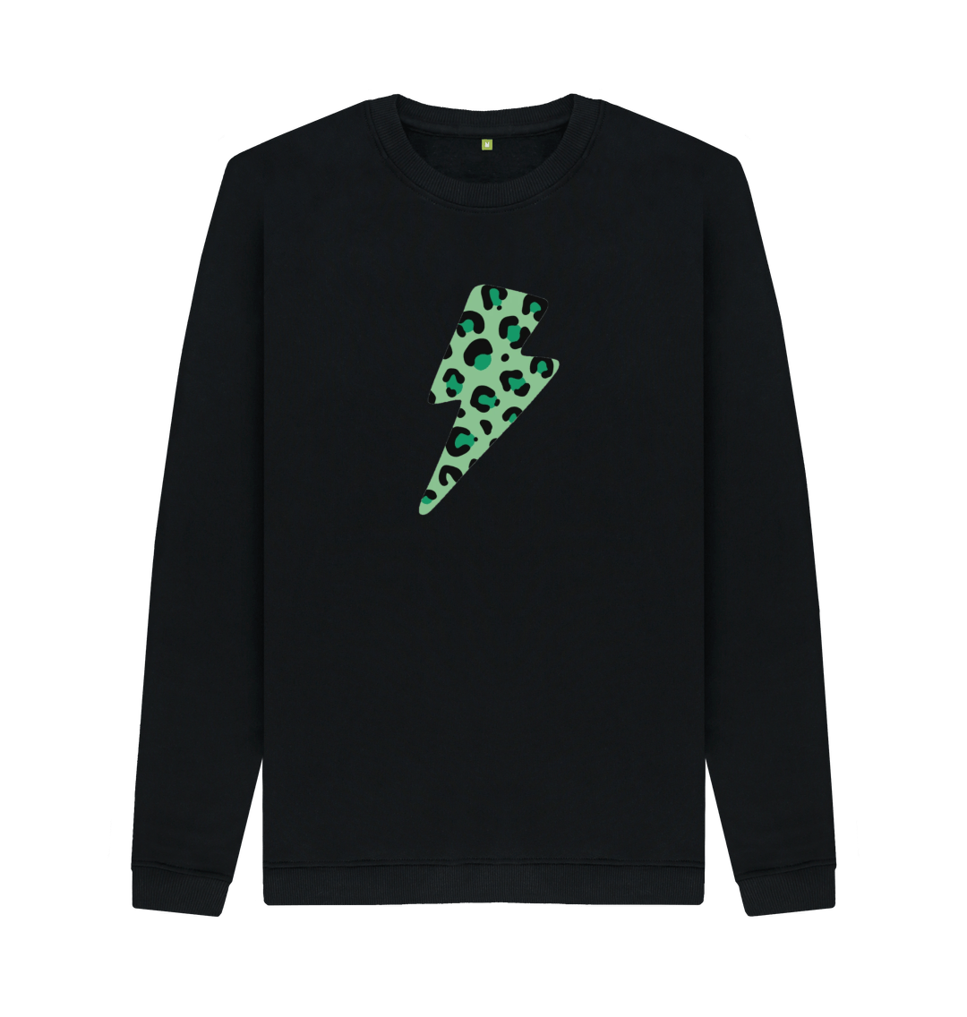 Black Printed Sweater Front
