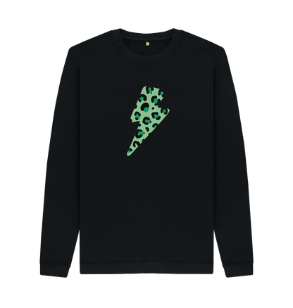 Black Printed Sweater Front