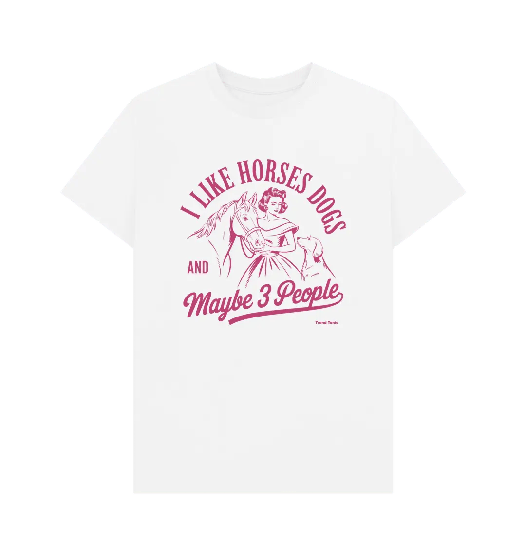 I like horses and dogs crew neck t-shirt - Trend Tonic