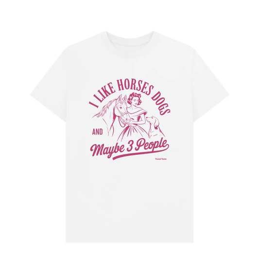 I like horses and dogs crew neck t-shirt - Trend Tonic