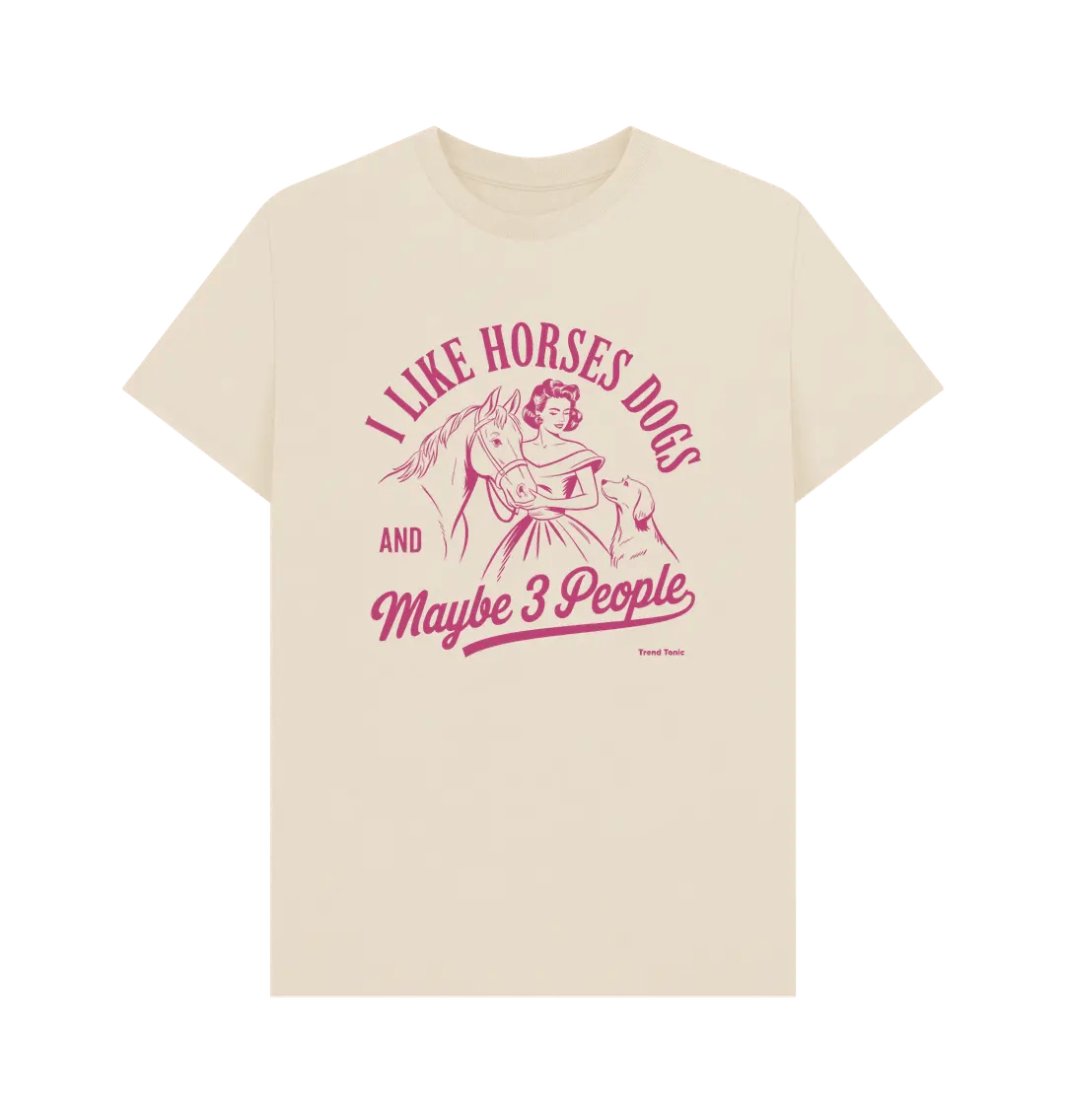 I like horses and dogs crew neck t-shirt - Trend Tonic