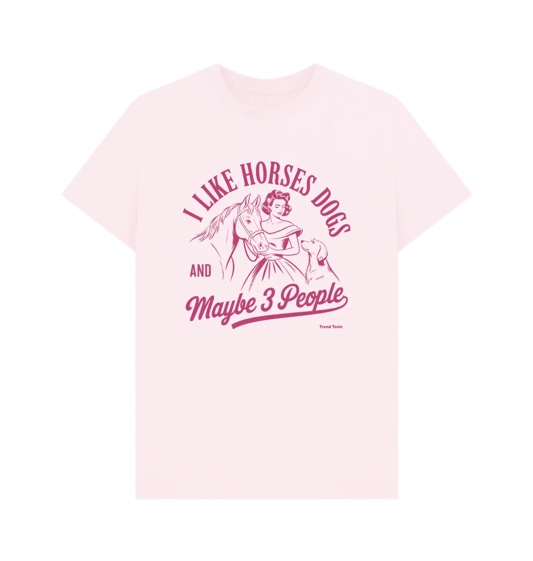 I like horses and dogs crew neck t-shirt - Trend Tonic