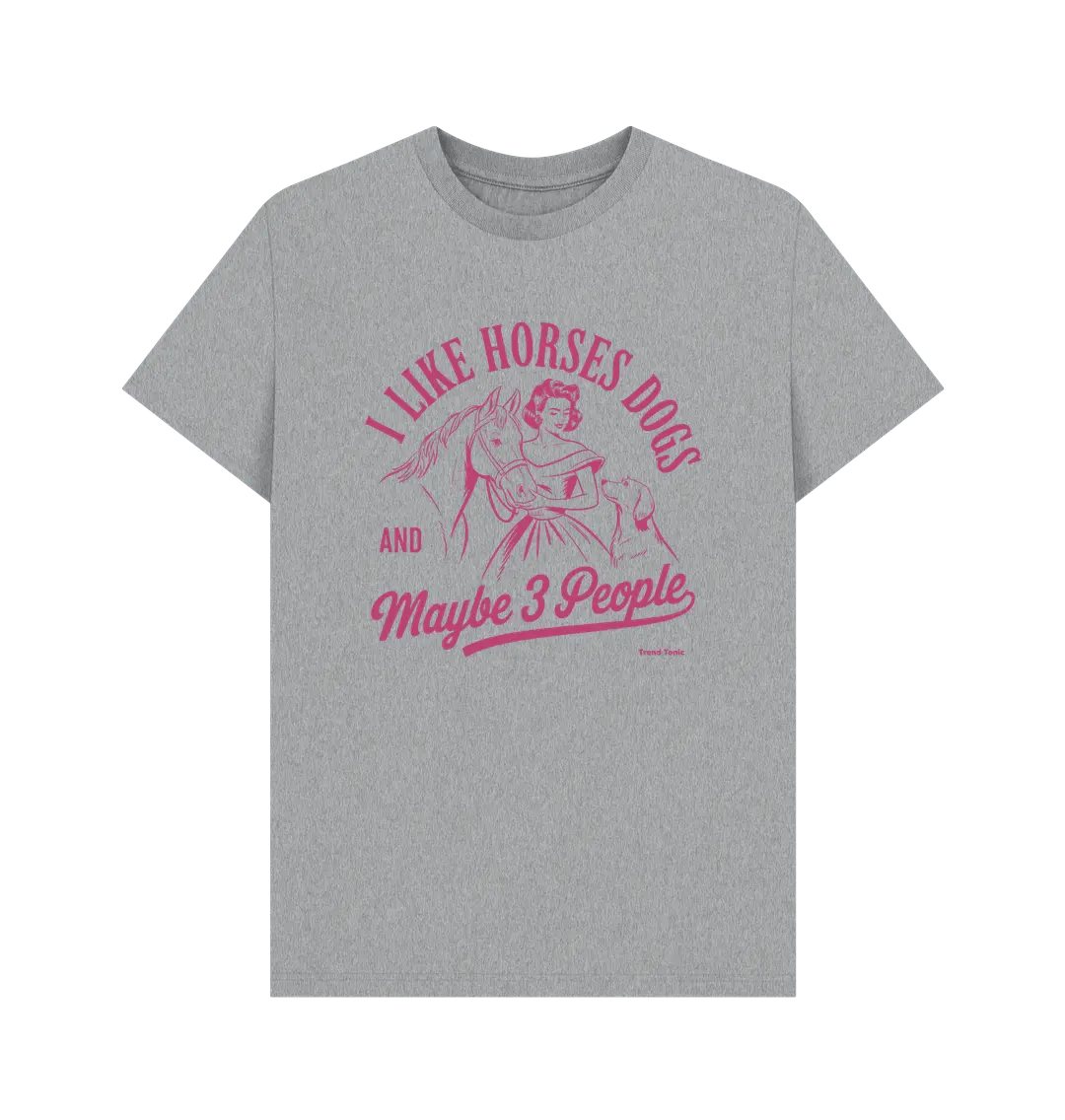 I like horses and dogs crew neck t-shirt - Trend Tonic