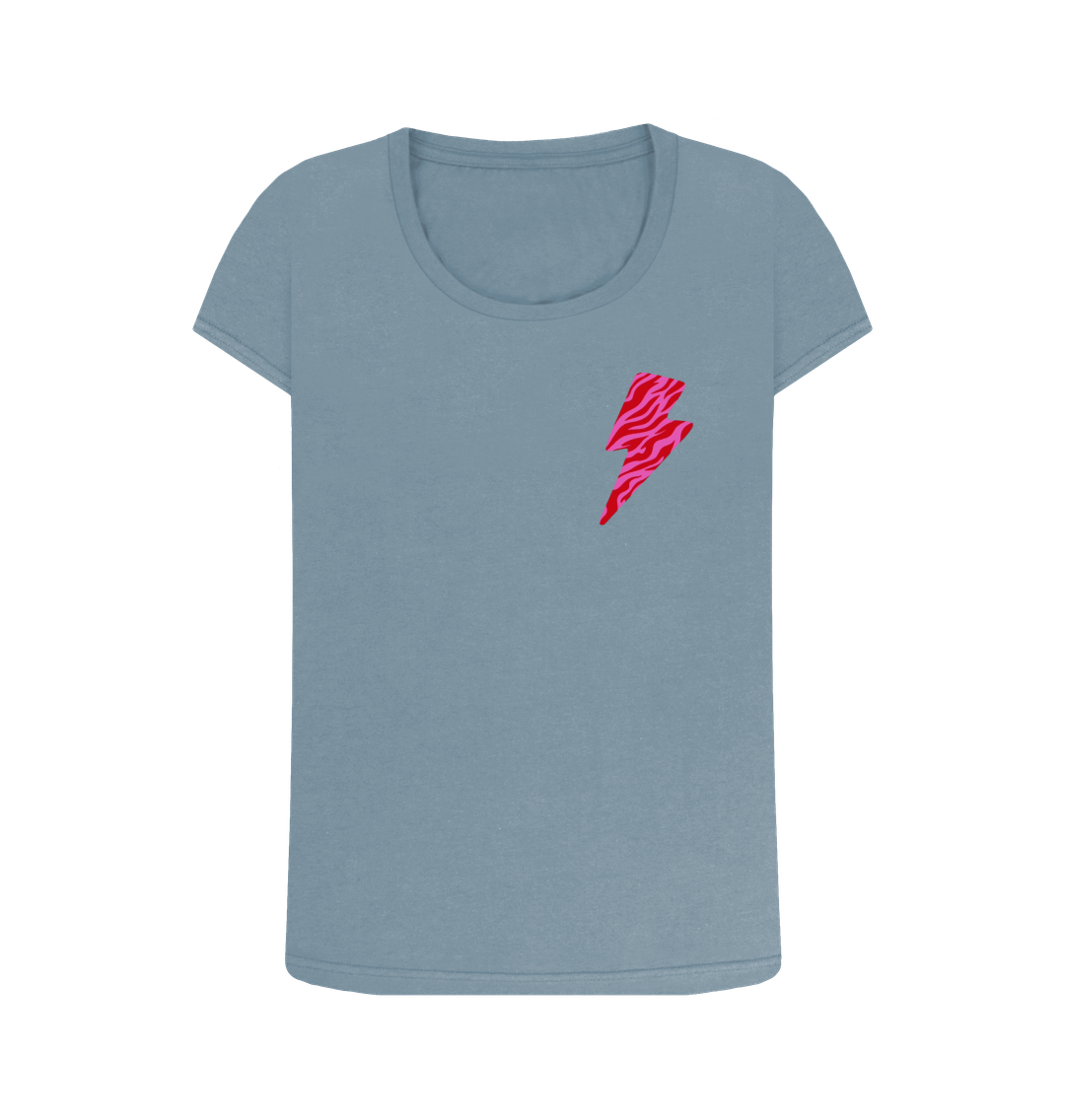 Stone Blue Printed T-shirt Front