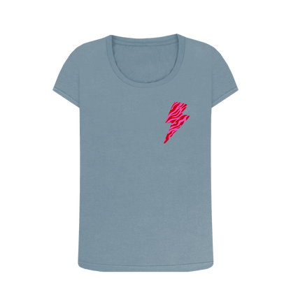 Stone Blue Printed T-shirt Front