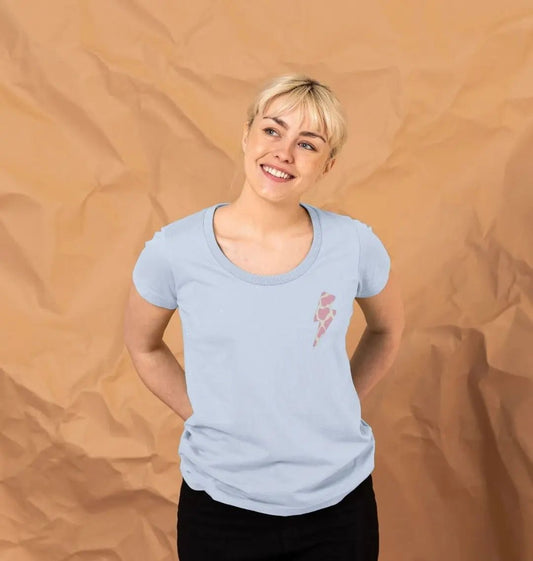 Ice cream cow print lightning bolt scoop neck t-shirt - Trend Tonic