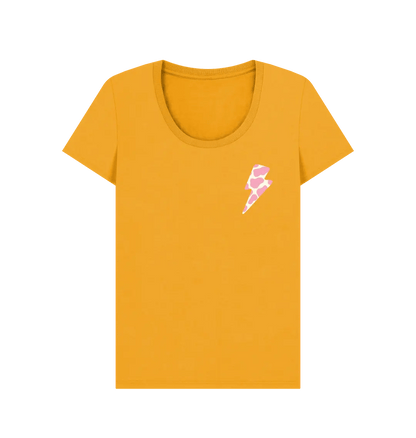 Ice cream cow print lightning bolt scoop neck t-shirt - Trend Tonic