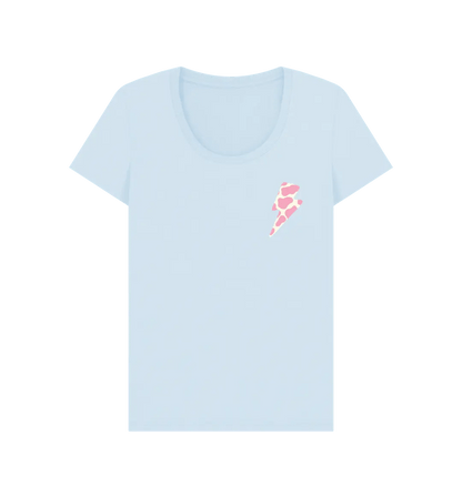Ice cream cow print lightning bolt scoop neck t-shirt - Trend Tonic