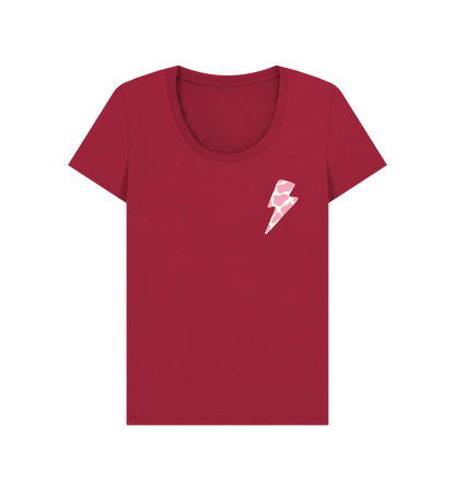 Ice cream cow print lightning bolt scoop neck t-shirt - Trend Tonic