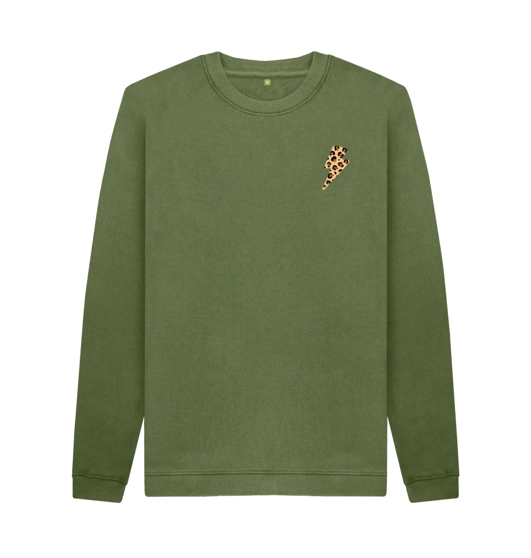 Khaki Printed Sweater Front