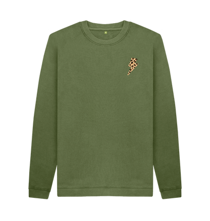 Khaki Printed Sweater Front