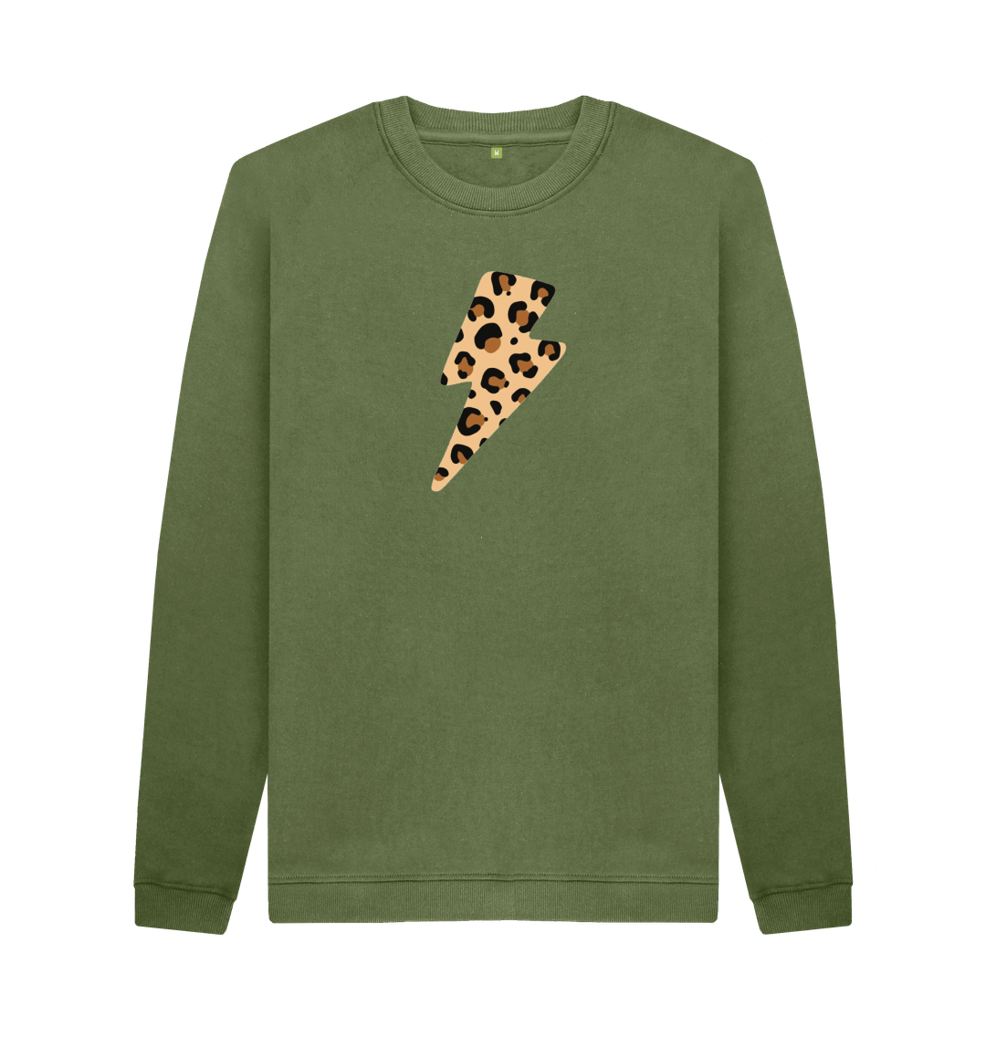 Khaki Printed Sweater Front