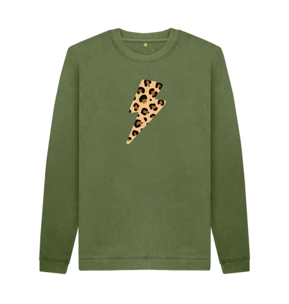 Khaki Printed Sweater Front