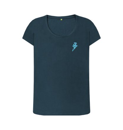 Denim Blue Printed T-shirt Front
