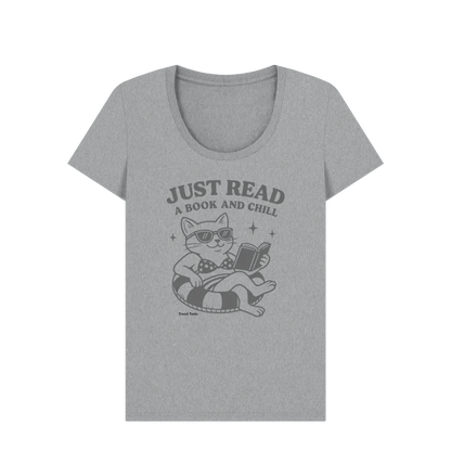 Just read books and chill scoop neck t-shirt - Trend Tonic