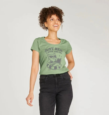 Just read books and chill scoop neck t-shirt - Trend Tonic