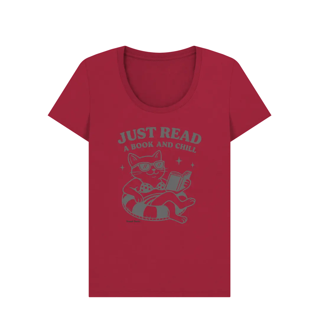 Just read books and chill scoop neck t-shirt - Trend Tonic