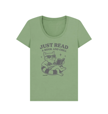Just read books and chill scoop neck t-shirt - Trend Tonic