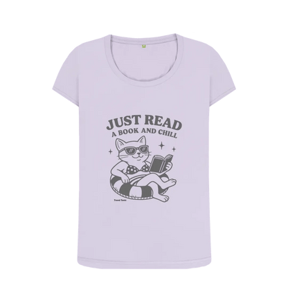 Just read books and chill scoop neck t-shirt - Trend Tonic