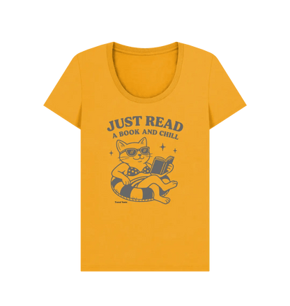Just read books and chill scoop neck t-shirt - Trend Tonic